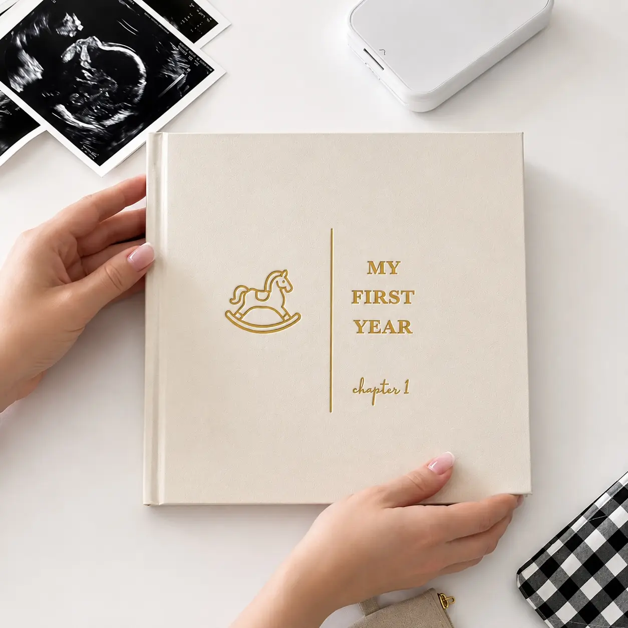 Personalized Baby Memory Book | Baby's First Year Photo Album | Baby Shower Gift