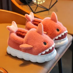 Shark Slippers for Women & Boys - Cozy Plush Warm Winter House Shoe with Cute Animal Shark Design - Girl