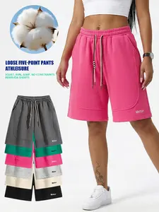 Sweat Shorts with Pockets for Women Athletic Lounge Sports Workout Bermuda Knee Shorts