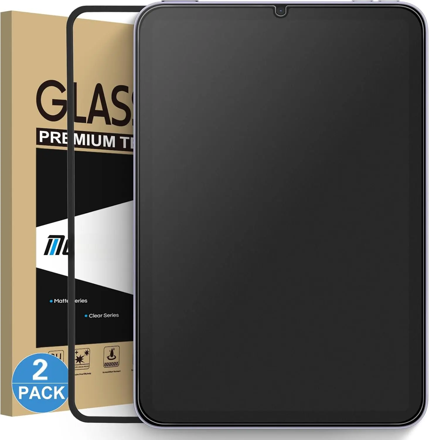 2 Pack Matte Glass Screen Protector for iPad Mini 8.3 A17 Pro (2024) & Mini 6 (2021) with Alignment Frame, Anti-Glare & Anti-Fingerprint Tempered Glass Film for iPad Mini 7/6, Smooth as Silk