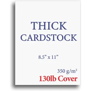 Extra Heavy Duty 130lb Cover Cardstock - Bright White - 350gsm 17pt Thick Paper for Inkjet & Laser Printers - 8-1/2" x 11" - 15 Pack