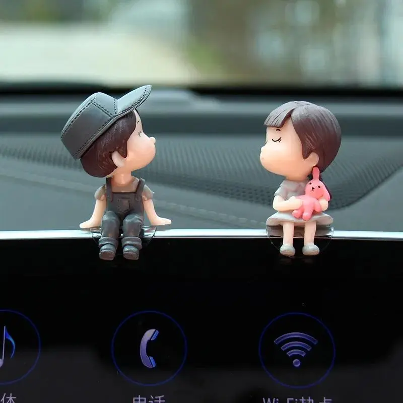 Car Couple Ornaments Car Interior Accessories Cute Kissing Couple Dolls Electric Car Decoration Ornaments Small Home Ornaments