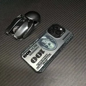 Phone Case for iPhone 16 Pro Max 15 Plus 16E 14 13 12 11 XR XS US dollar bill Pattern Matte Military-Grade Drop Protection Silicone Cover