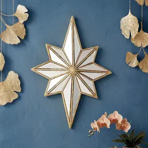 Creative Resin Octagon Starburst Mirror Wall Hanging, Portable Home Decor, Party Decoration, Photography Prop, Gift Idea