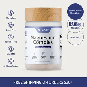 Snap Supplements - 3 in 1 Magnesium Complex - High Absorption - 60 Servings - Natural Supplement Capsules