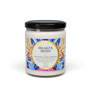 Love Candle, Soy Candle, Heart Chakra Clearing Candle, Sea Salt & Orchid Candle, Decision Making Candle, Empowerment Candle, Clarity Candle, Expansive