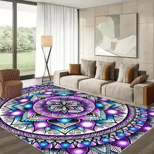 Mandala Pattern Floor Mat, Rectangle Home Decorative Carpet, Non-slip Soft Floor Mat, Decorative Rug for Home Living Room Bedroom Kitchen, Decorative Area Rug