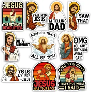 Funny Jesus Meme Sticker Pack, Christian Humor Sticker, Catholic Christian Gift, Church Bible Verse Religious Decoration for Laptop Tablet Water Bottle Helmet Car Truck Vehicle