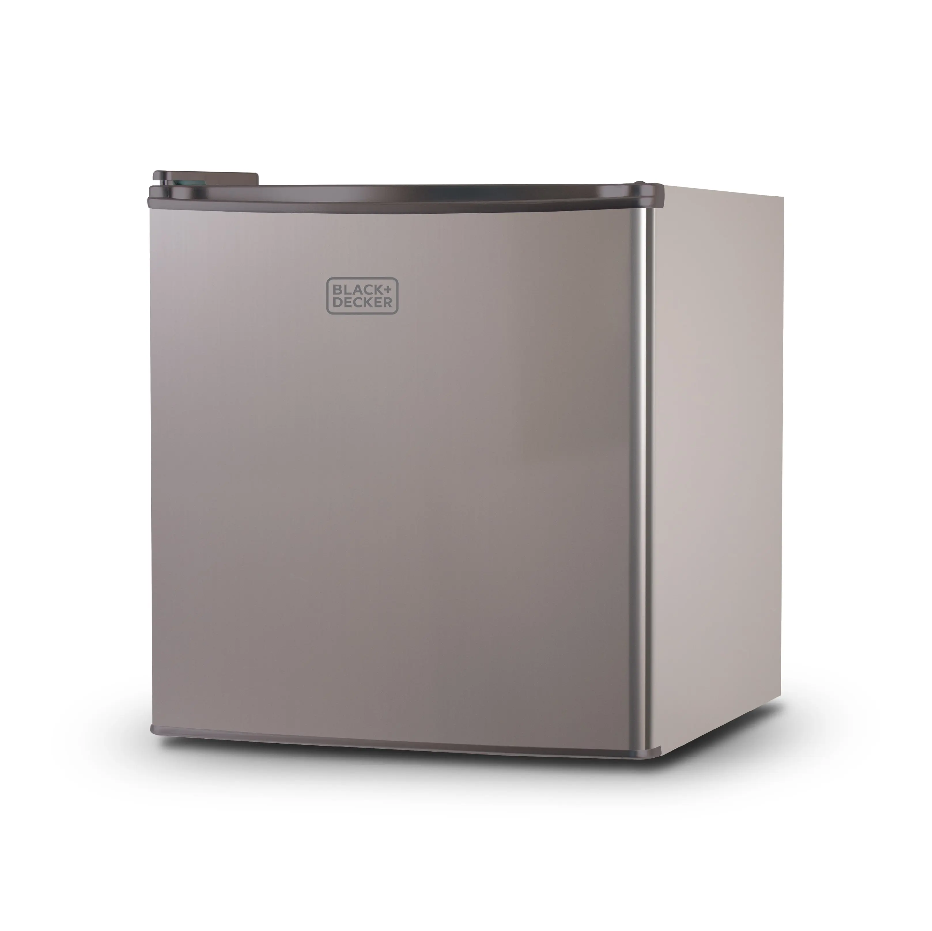 BLACK+DECKER 1.7 Cu. Ft. Compact Refrigerator, ENERGY STAR Rated, Single Door Mini Fridge with Chiller Compartment, Personal Fridge for Home or Dorm Room, R600a Refrigerant, BCRK17V, Stainless Look
