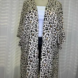 Leopard Print Kimono Cardigan - Stylish Open Front Design for Women's Fashion - Womenswear Clothes