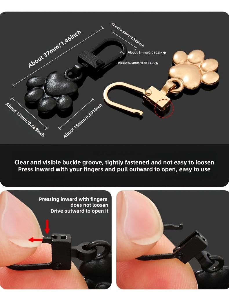 5pcs Cat Claw Metal Zipper Head Pull Tab Detachable Clothes Luggage Jacket Replacement Additions Zipper Head Pendant Repair Artifact