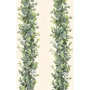 Artificial Eucalyptus Garland 2 Pack - 6 Feet per Piece UV Protected Greenery Vines - Hanging Leaves for Wedding Arch Backdrop - Indoor Outdoor Decor - Reusable Faux Plants for Wall Decor Decorative Fruit Silk Water Proof