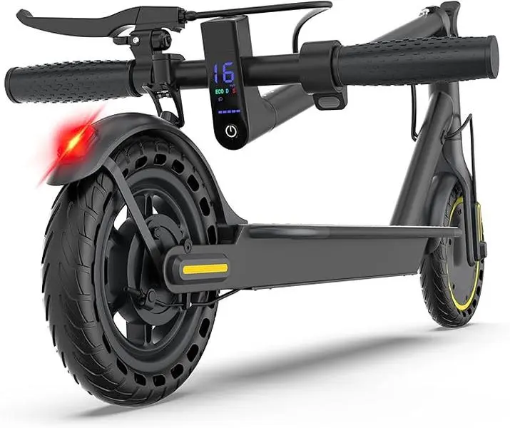 MAXSHOT Adult Lightweight Compact Motorized Scooter - 350W Motor, 48V 5.2Ah Battery, 8" Tires, Vicont APP Control, Dual Suspension, Electronic Lock, 360° Visibility Lighting, Backlit LED Dashboard, Dual Braking Systems, Military Fold, Cruise Control
