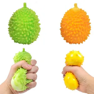 Durian Squishy Stress Ball Slow Rising Fruit Squishy Fidget Toy Soft Squeeze Sensory Toy for Adults Kids Desk Toy Anxiety Relief