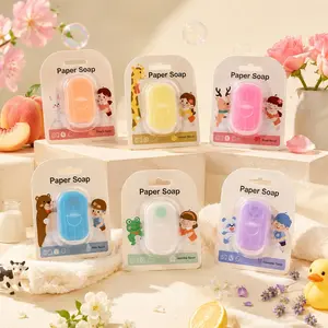 100pcs Portable Disposable Design Soap Sheets with Soap Box, Mini Travel Soap Sheets, Cleansing Hand Wash Ready, Ideal for Outdoor Travel, Camping, Business Trips