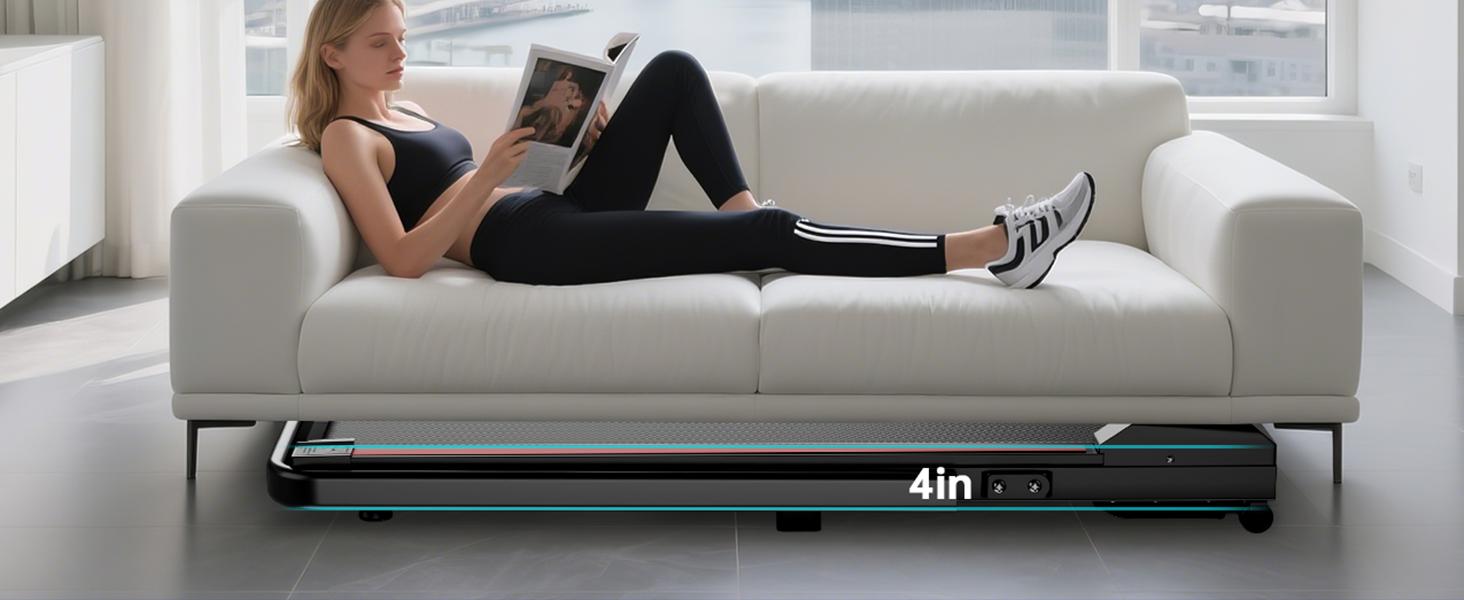 3.0 HP Under Desk Walking Pad Treadmill with Handle Bar- Portable Remote Control Treadmill with LED Display,Walking/Jogging/Running Machine for Home & Office