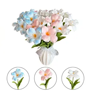 Artificial Flower Tulip, 20pcs PU Faux Flower Bouquet, Realistic Fake Flower for Indoor Outdoor Home Garden Party Wedding Decor