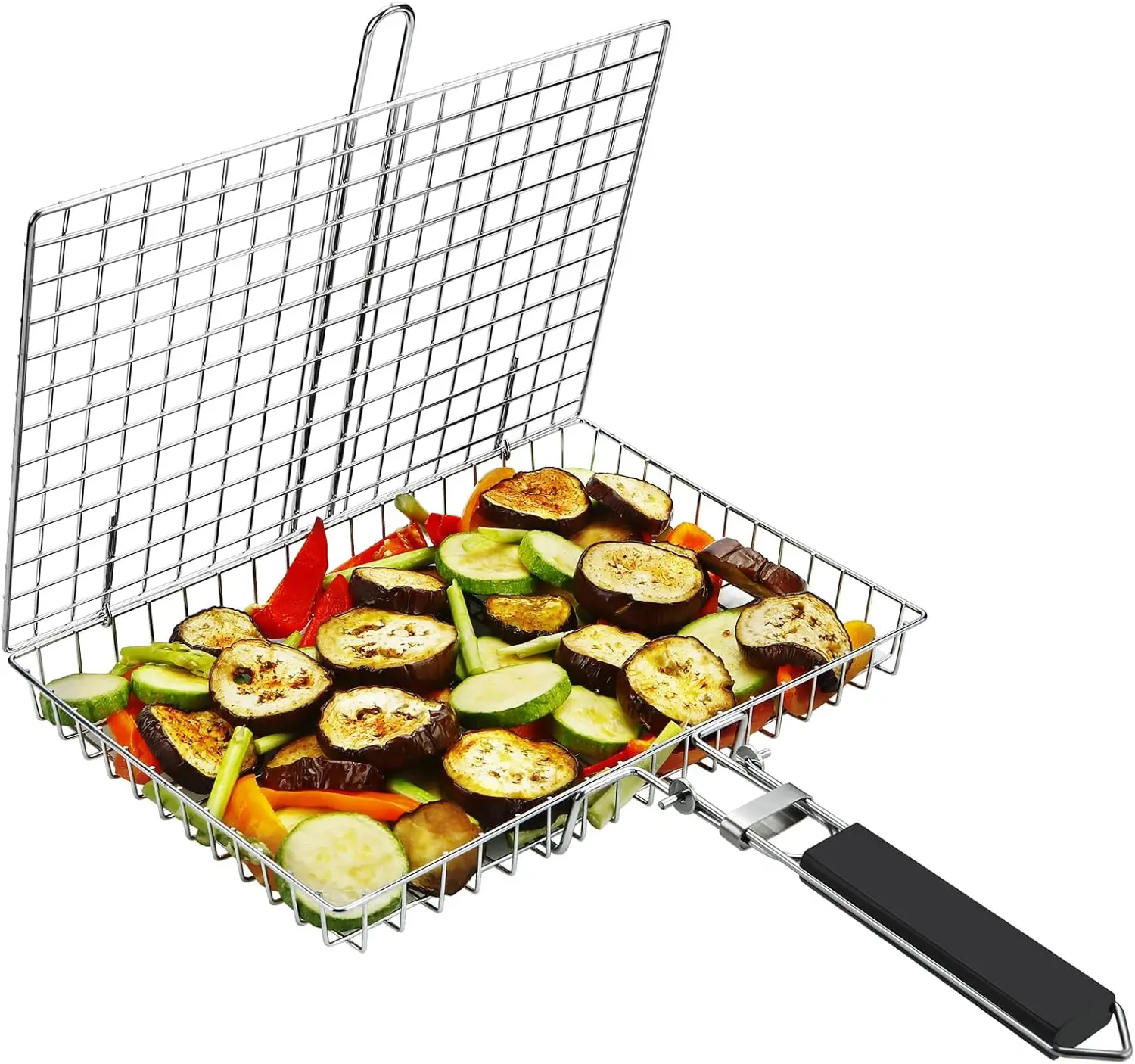 Multi-purpose BBQ Basket Set,Portable Rectangular Grilling Basket,Outdoor、Camping、Home Kitchen Barbecue Tool,Durable Grill Basket for Shrimp Vegetables Meat Ideal Barbecue,Cooking Gift for Men Dad Husband
