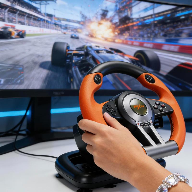 Winter Break Must-Have! PXN V3 Pro Racing Wheel Full Set with Pedals & Shifter, F1 Simulation Driving, Plug&Play, PC/Xbox/Series X/S/PS4/Switch， PS5 Playable via N7 Adapter, Home Racing Game Controller