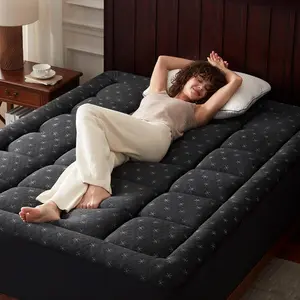 Memory Foam for Back Pain,Down Alternative Pillow Top Mattress Topper,Thick Mattress Pad with 8-21" Deep Pocket, 60x80 Inches, Dark Grey