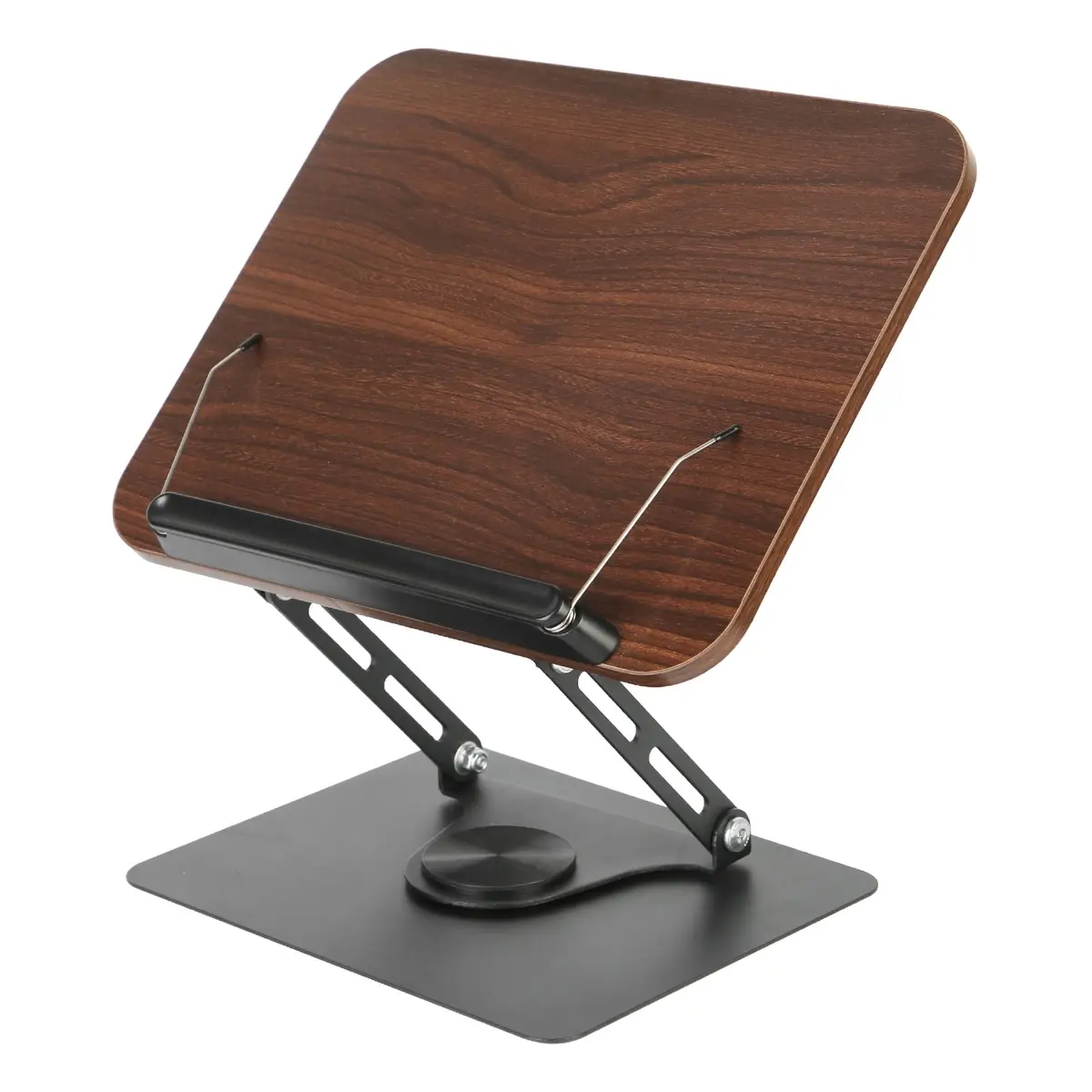 Fresh Fab Finds FFF-GPCT5191 Wooden Foldable Book Stand with Adjustable Height & 360 Deg Rotatable Base - Brown - One Size