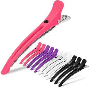 Firm Grip Hair Clips with  Band - Duckbill Sectioning and Styling Clips, Durable  Clips for Women's Hair, Long Duck Billed Salon Clips