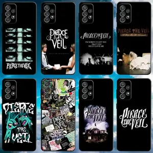 Transparent straight edge case P-Pierce The Veil Band Phone Case For Samsung S21,S22 Ultra,S20,S30 plus,S22 plus,S23,S30 ultra 5G Soft  Cover