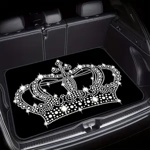 Elegant Crown Print Car Trunk Mat, Essential Travel Accessory, Car Accessories Women, Universal Fit for Multiple Vehicle Types, Ideal for Women