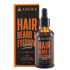 Abera Hair Growth Serum for Hair Loss, Natural Regrowth Treatment for Hair & Beard with Biotin & Castor Oil
