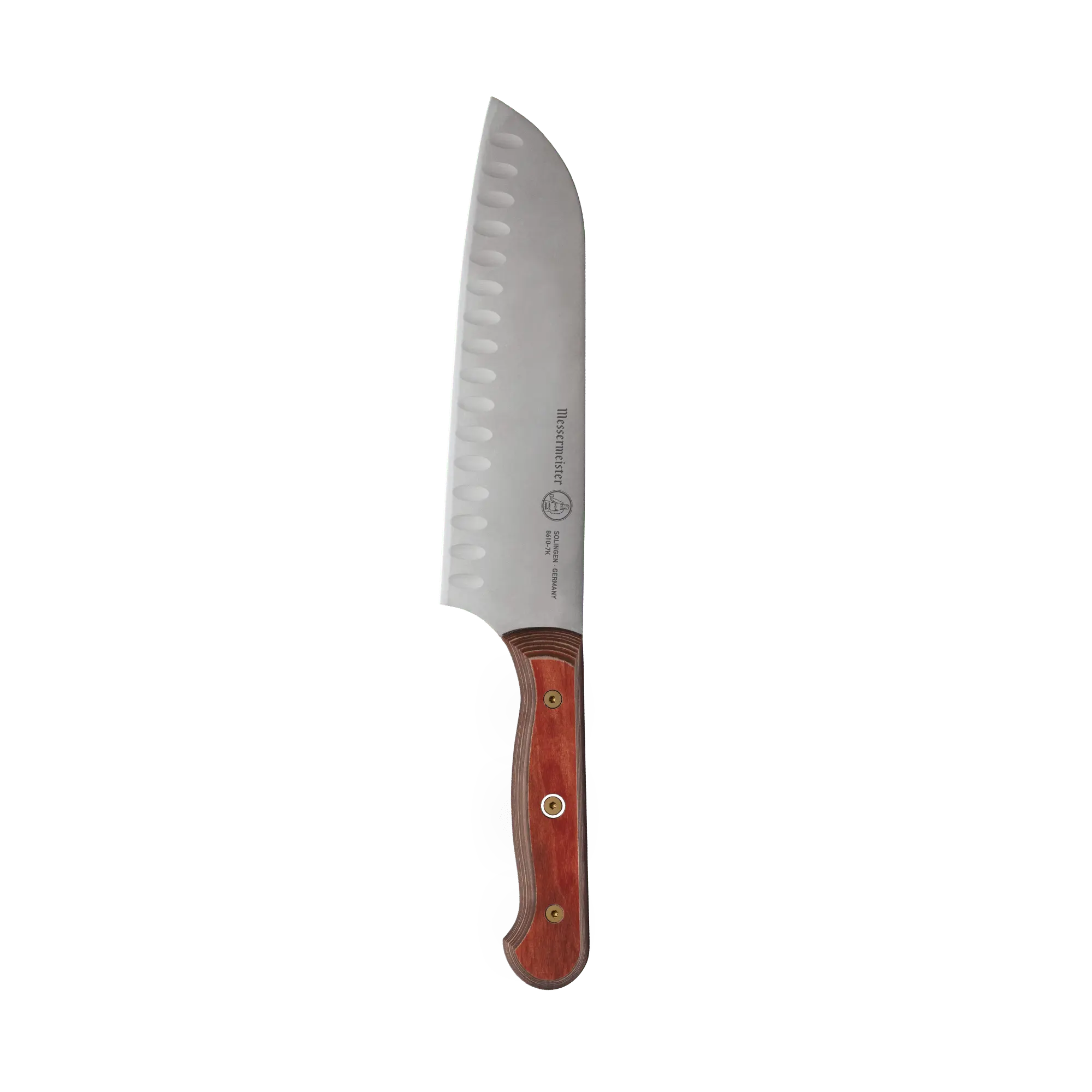 Custom Red Kullens Santoku Knife - 7"