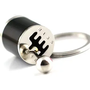 Creative Auto Part Model Gear Box Keychain Six-speed Manual Transmission Shift Lever Keyring Key Chain Ring Keyrings Keyfob (Black)