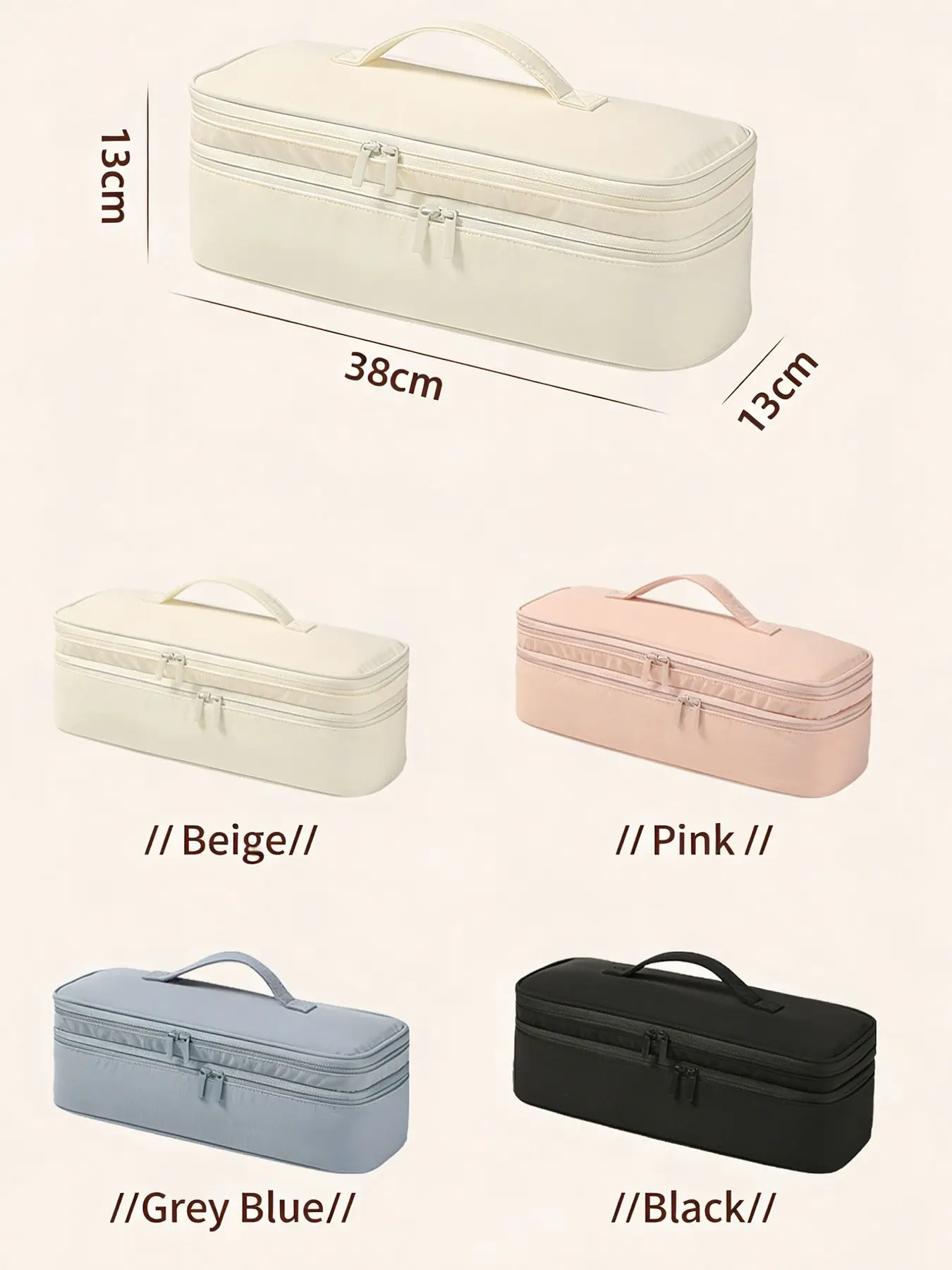 Travel Portable Dual-Layer Large Capacity Hair Dryer Storage Bag, Jewelry and Miscellaneous Protection Pack, Organizational Zipper Storage Organiser, 1 Piece, Travel Zipper Pouches, Zipper Pouches For Organizing