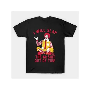 mens i will slap the mcshit you funny graphic t shirt cotton soft crew neck tee black with red yellow humorous short sleeve shirt for summer outdoor activities sizes s 3xl tee shirts durable fabric shirt vibrant black