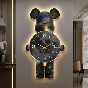 Glowing Star Bear LED Wall Clock