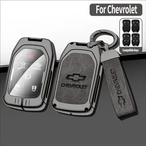 Suitable for Chevrolet Silverado keychains; metal key shell/key case 2023 2022 2021 2020 2019 GMC Sierra and Chevy Silverado 1500 2500HD 3500HD Key Case Automotive Vehicle Detailing Car Accessories chevy 1500 accessories for GMC keys.
