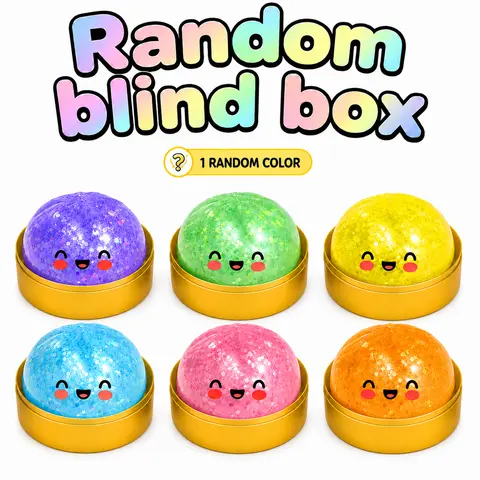 [Mystery Box] Glitter Dumpling Squeeze Toy, Random Color Soft Sensory Fidget Toy, Quick Rebound Stress Relief Toy, Cute Surprise Gift for Kids & Adults