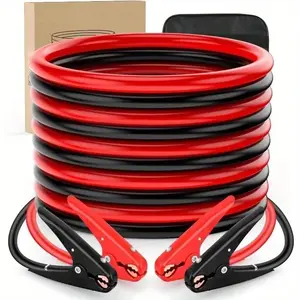 Heavy Duty Jumper Cables, 20 Ft, 2 Gauge, 800A, Car/Truck/Van/SUV, Carrying Bag, 10 Year Warranty