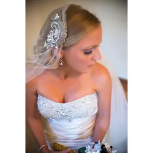 Juliet Cap Beaded Wedding Veil | Cathedral Length with Blusher