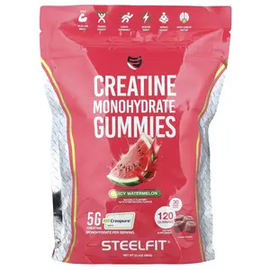SteelFit Creatine Monohydrate Gummies, Juicy Watermelon, 120 Gummies