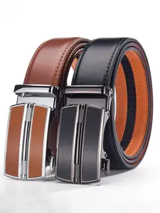 Men's Automatic Buckle Adjustable Casual Business Belt, PU Material, Durable and Comfortable, Business Office, Daily Commute, Special Occasions