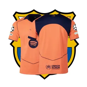 2025-26 Third Away Kit No Number Fan Edition Adult Short-Sleeve Breathable Quick-Dry Soccer Jersey La Liga (Champions League Armband)