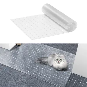 VEVOR Carpet Protector for Pets, TikTokShopBlackFriday, 15" x 4' PVC Scratch-Proof Cat Carpet Protector for Doorway, Anti-Slip Cat Scratch Protector Mat, Easy to Cut Plastic Carpet Scratch Stopper, Cat Scratch Guard Carpet