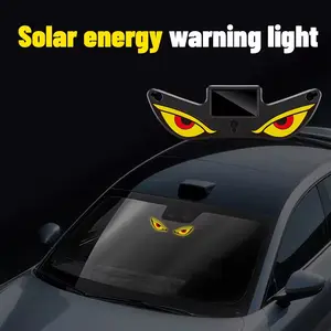 Car-mounted solar monster eye LED warning light triangle window wireless decoration rear window ambient light premium feel