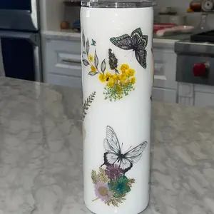 30 oz Custom Epoxy Tumbler with Dried Flowers