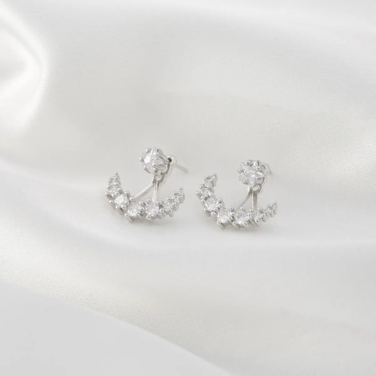 925 Sterling Silver Star Anchor Ear Jacket Earrings (1 Pair) 925 Sterling Silver Star Anchor Ear Jacket Earrings (1 Pair)