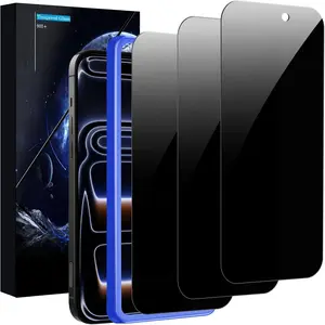 (Real Anti Spy) 3 Pack for iPhone 17 Pro Privacy Screen Protector Tempered Glass Private Film Accessories, Case Friendly, with Easy to Install Kit, Bubble Free, Scratch Resistant