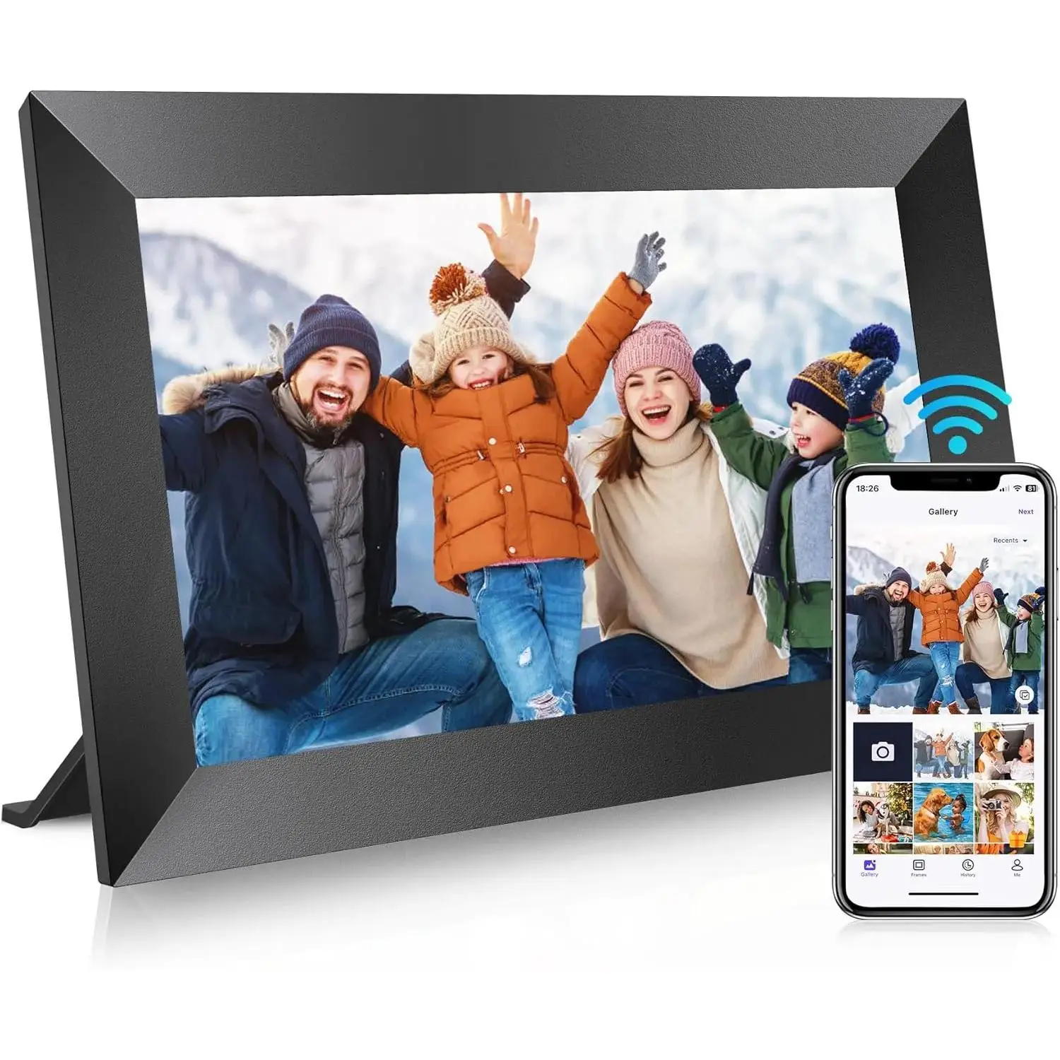 10.1" Digital Picture Frame with 32GB Storage Support SD Card,  Photo Frames with 1280x800 HD IPS Touch Screen, Instantly and Securely Share Memories, Send Wishes from Anywhere