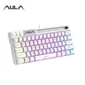 AULA Wired Gaming Keyboard, 64 Key Wired LED Backlit for Gaming Study Work, Multifunctional Portable Keyboard for Desktop Computer Notebook, Durable Keyboard, Pc Gaming Accessory