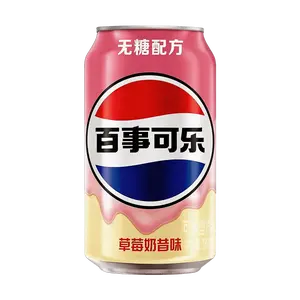 Pepsi Zero Sugar Strawberry Cream Soda Can 330ml - Limited Edition Flavor