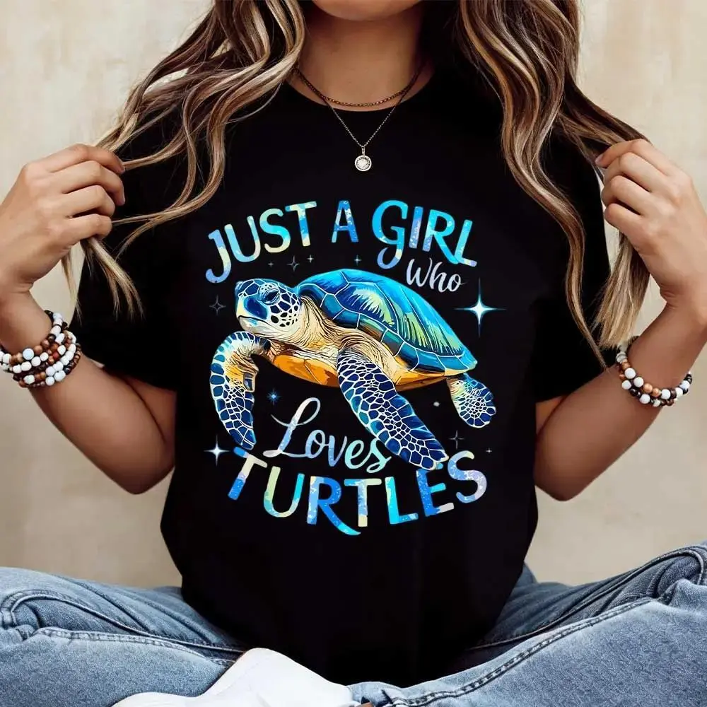 Casual Sea Turtle Print T Shirt for Women Perfect for Beach Vacation and Summer Wear